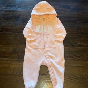 Gap zip up footie suit